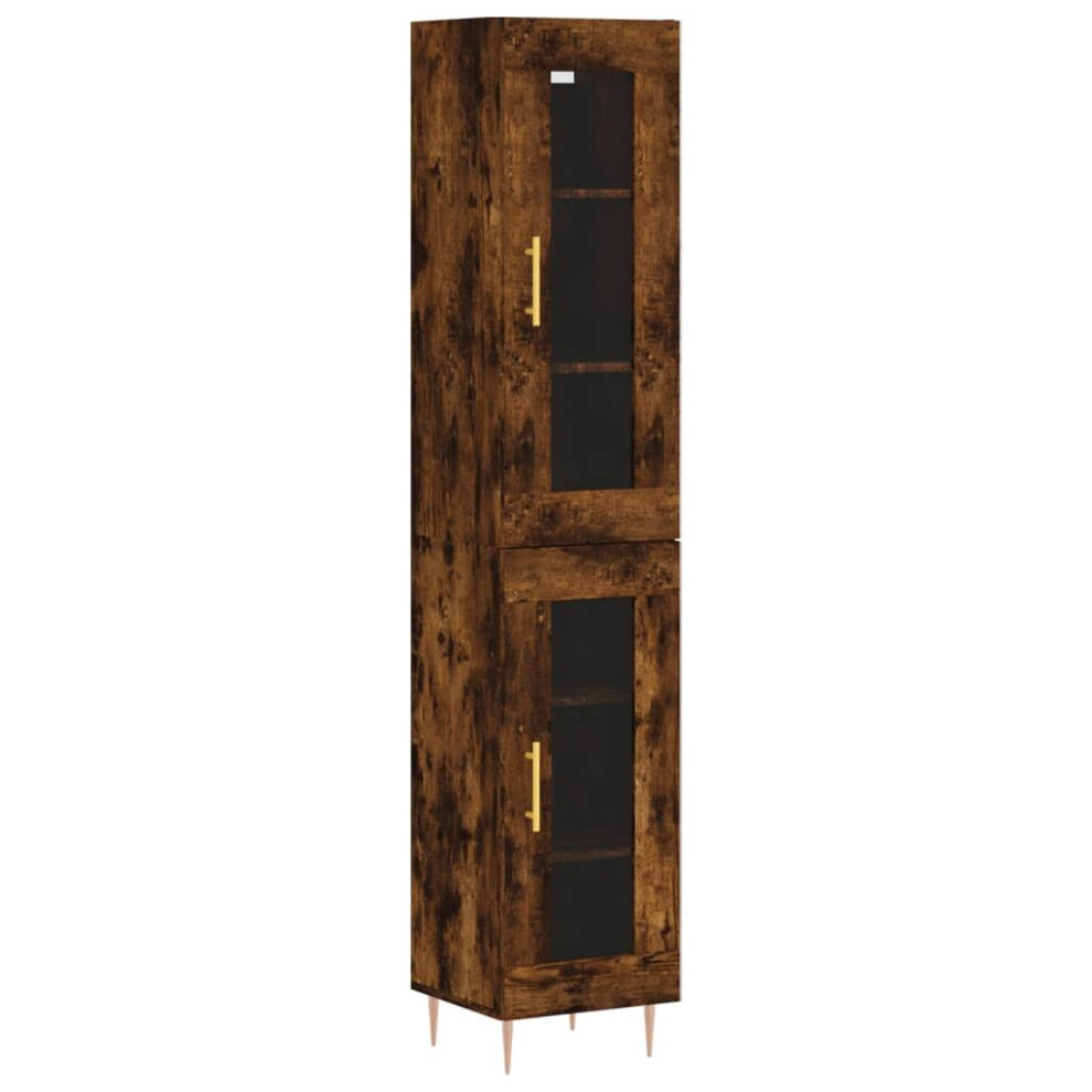 (smoked oak, 1 glass door) vidaXL Highboard Sideboard Cupboard Storage Cabinet Smoked Oak Engineered Wood