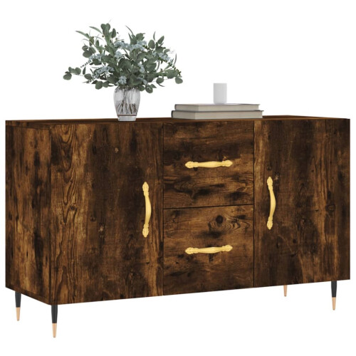 VidaXL vidaXL Sideboard Storage Side Cabinet Cupboard Smoked Oak Engineered Wood 1