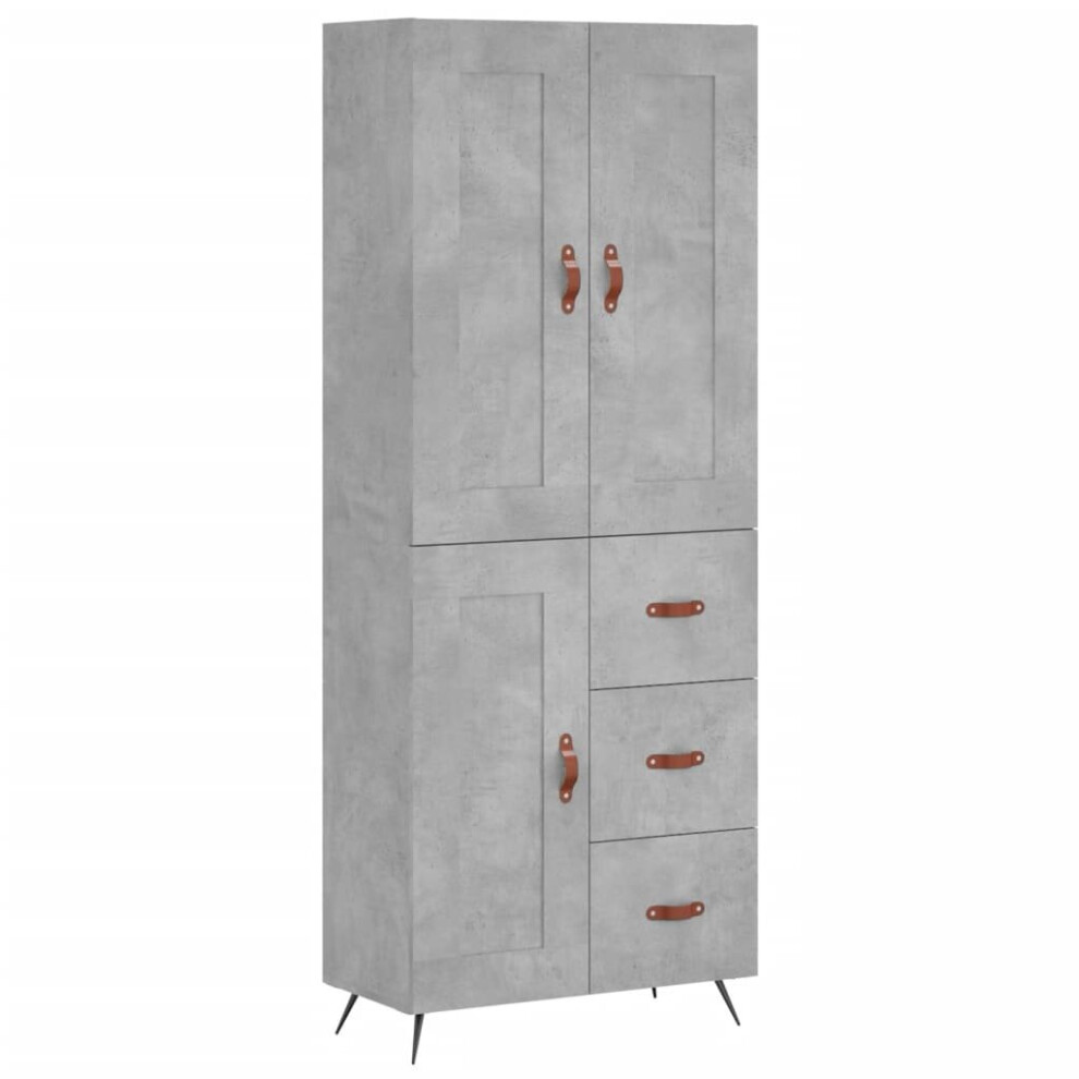 Vidaxl Highboard Sideboard Cupboard Side Cabinet Concrete Engineered Wood Grey