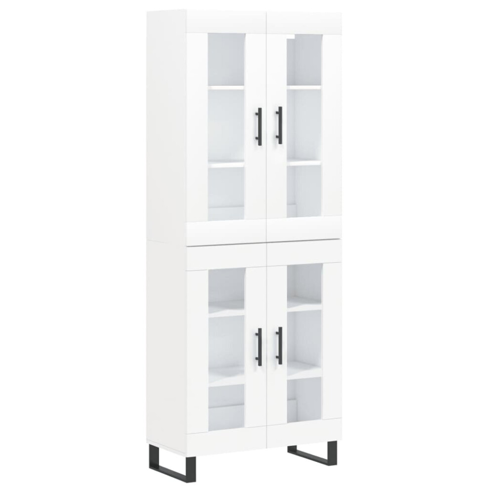 Vidaxl Highboard Sideboard Cupboard Storage Cabinet Engineered Wood White