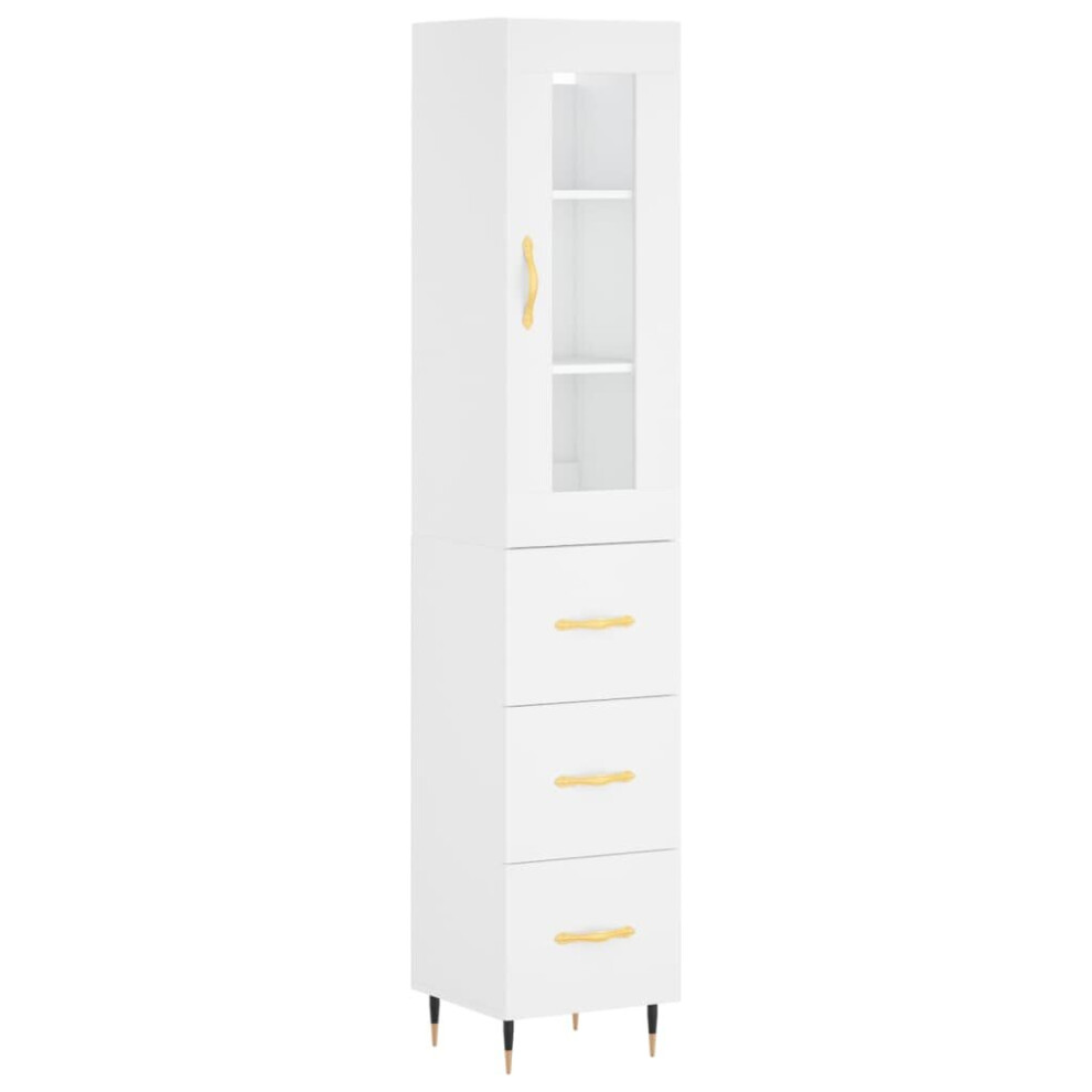 (white, 3 drawers) vidaXL Highboard Sideboard Tall Storage Cabinet Side Cabinet Engineered Wood