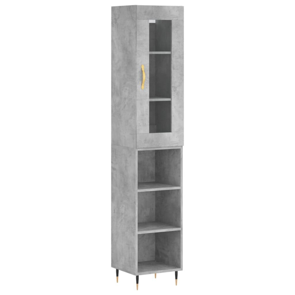 (concrete grey, 3 shelves) vidaXL Highboard Sideboard Tall Storage Cabinet Side Cabinet Engineered Wood