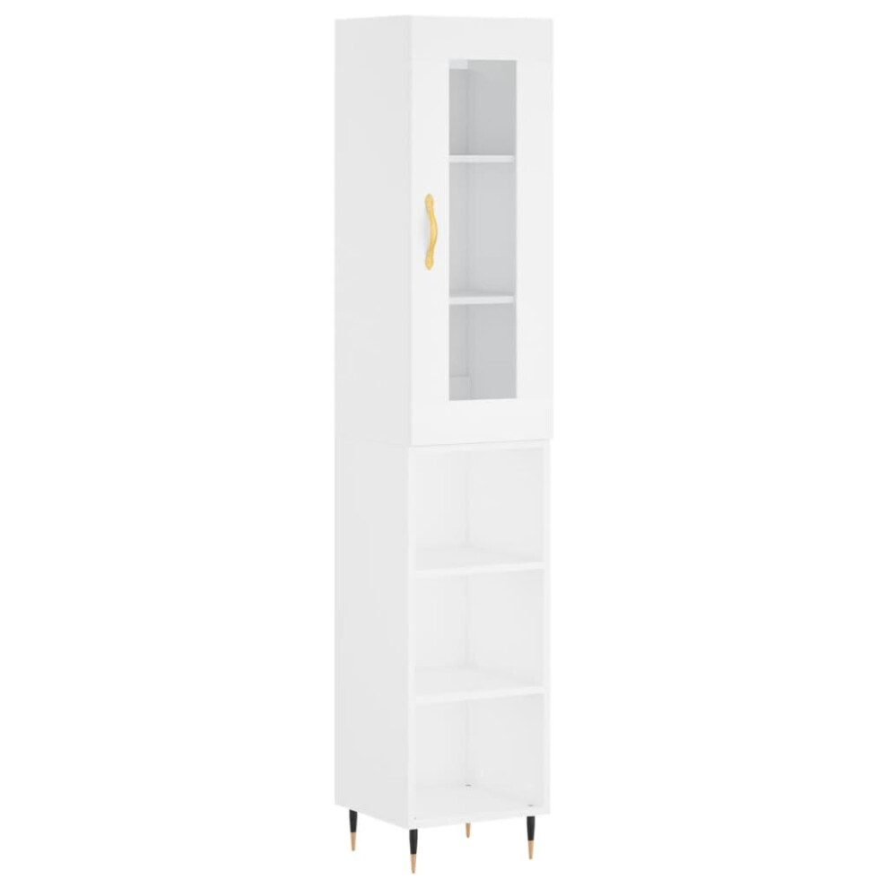 (white, 3 shelves) vidaXL Highboard Sideboard Tall Storage Cabinet Side Cabinet Engineered Wood