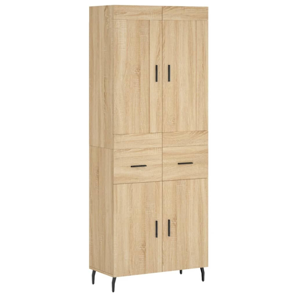 Vidaxl Highboard Sideboard Cupboard Side Cabinet Sonoma Oak Engineered Wood