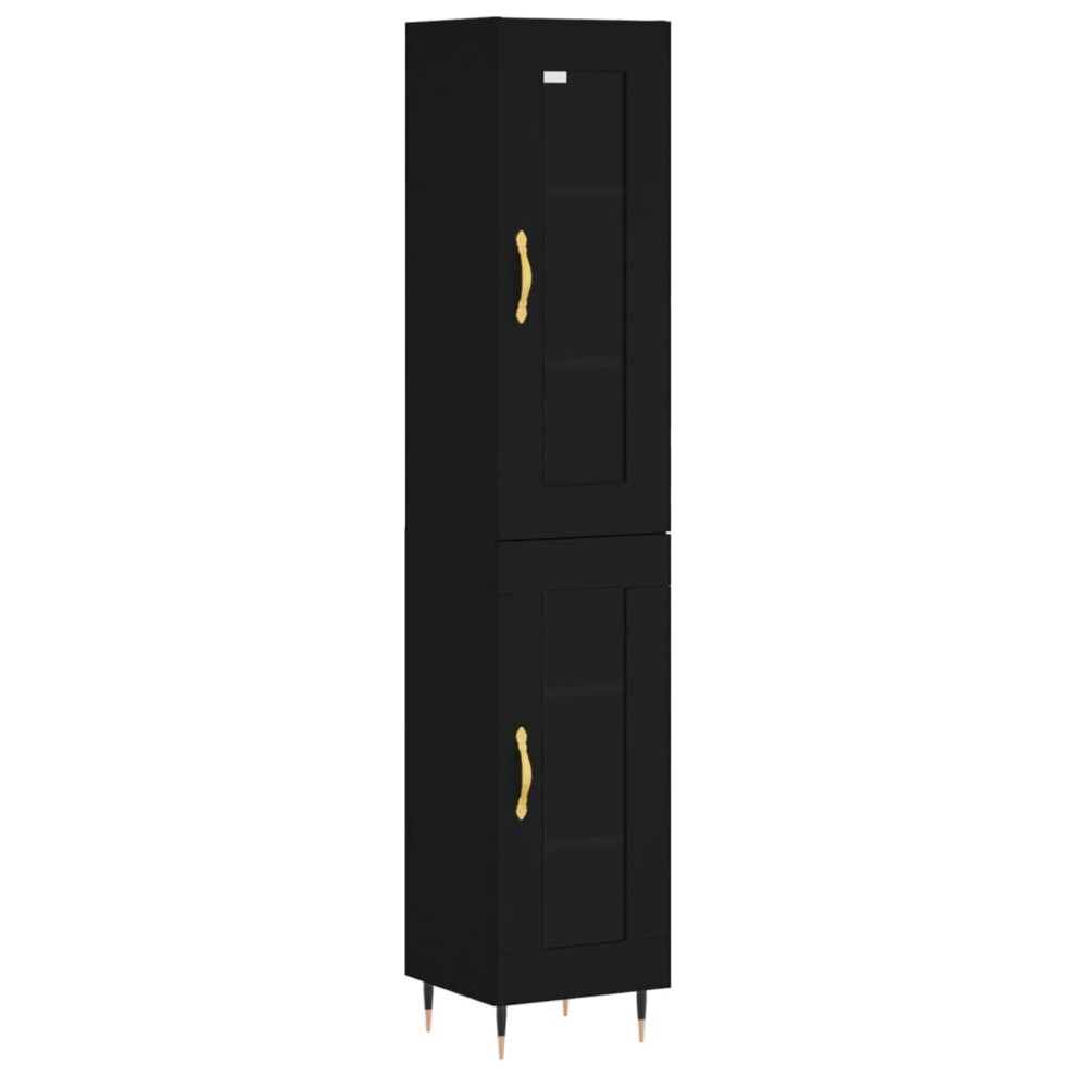 (black, 1 glass door) vidaXL Highboard Sideboard Tall Storage Cabinet Side Cabinet Engineered Wood