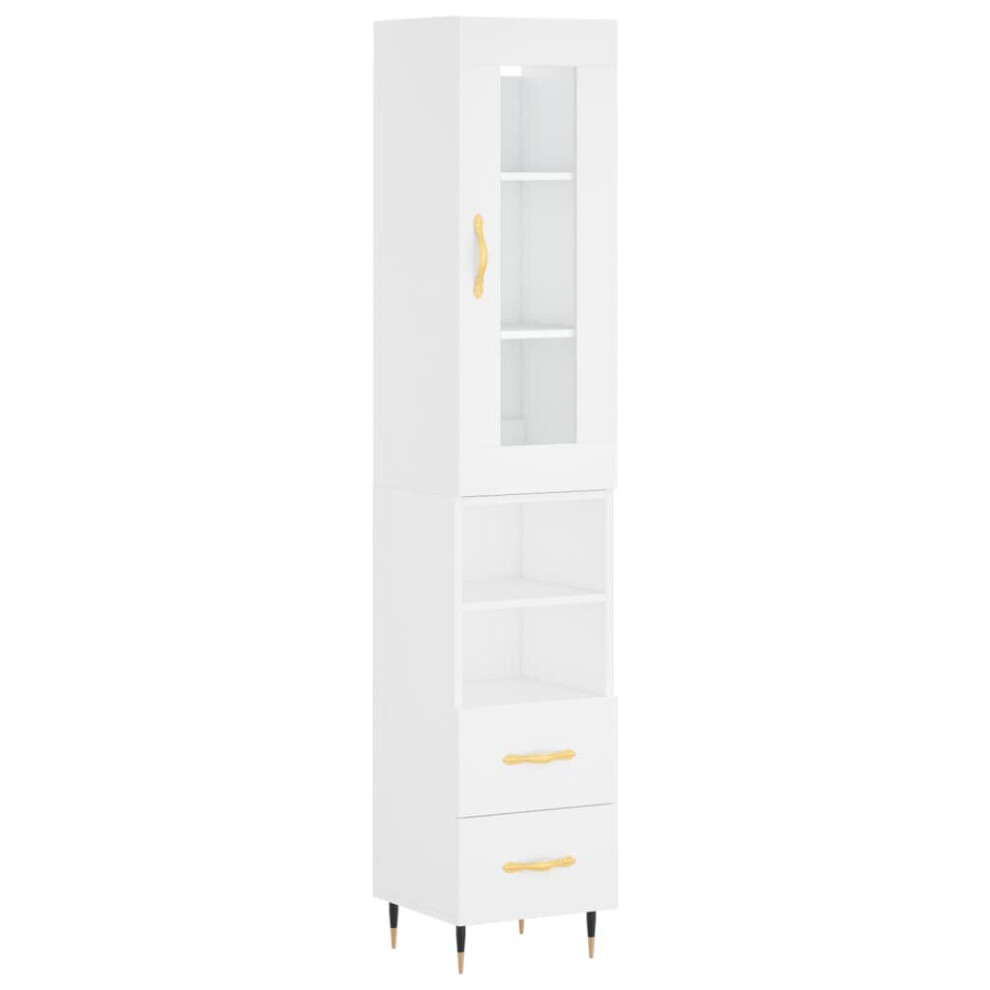 (white, 2 drawers 2 shelves) vidaXL Highboard Sideboard Tall Storage Cabinet Side Cabinet Engineered Wood