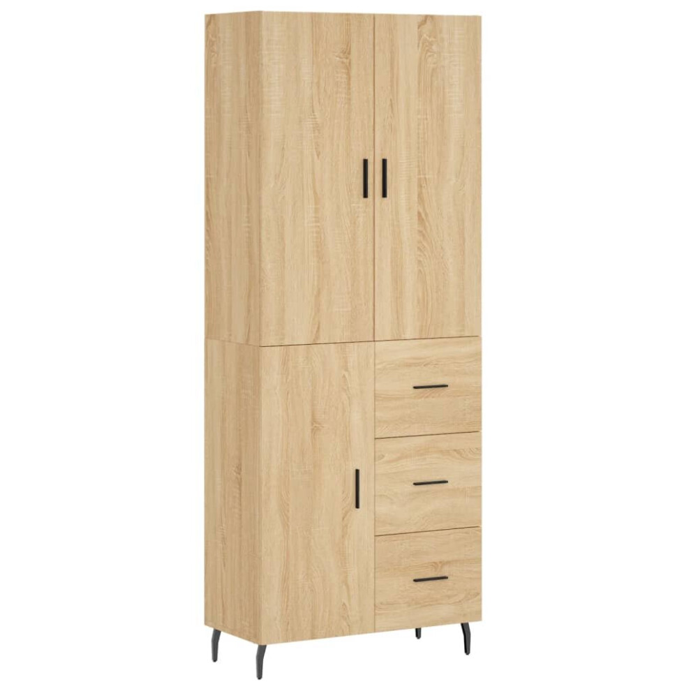 (sonoma oak, 1 door 3 drawers) vidaXL Highboard Sideboard Storage Cabinet Side Cabinet White Engineered Wood