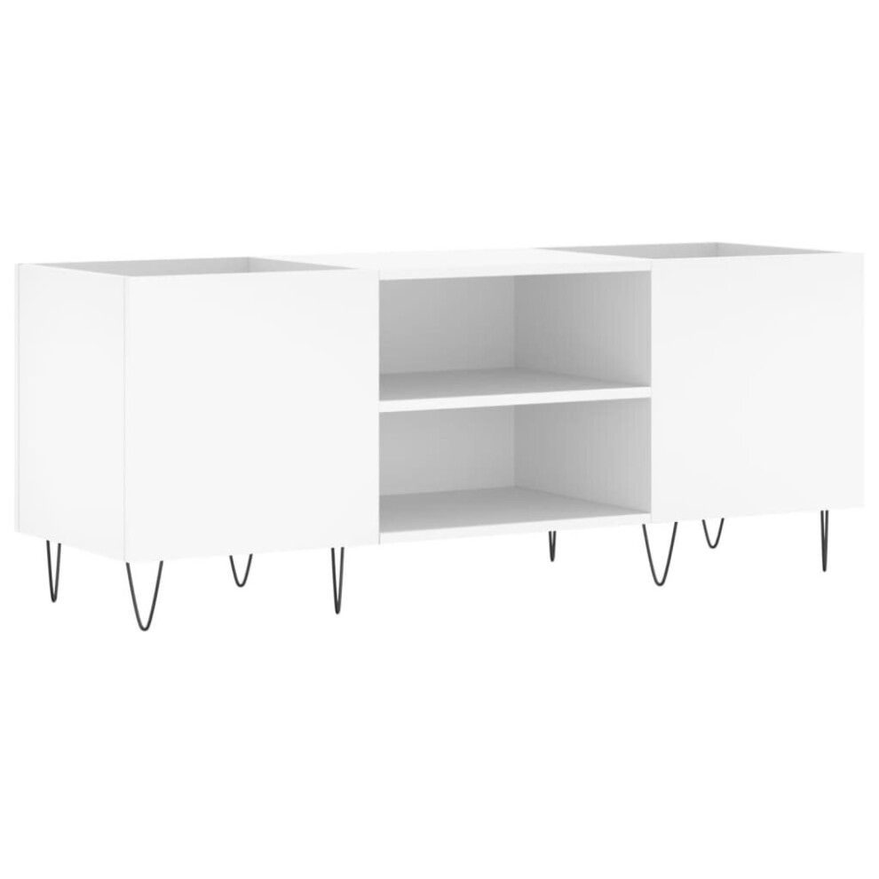 vidaXL Record Cabinet Record Storage Cabinet Sideboard White Engineered Wood