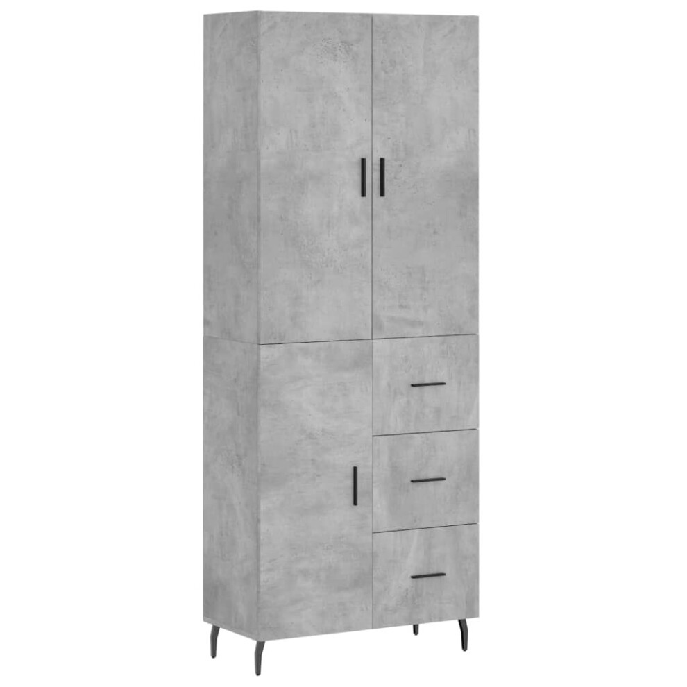 (concrete grey, 1 door 3 drawers) vidaXL Highboard Sideboard Storage Cabinet Side Cabinet White Engineered Wood