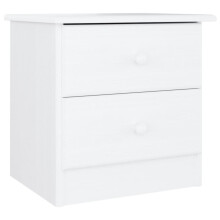 (white, 2 Drawer) vidaXL Bedside Cabinet Wooden Nightstand Bedside Table ALTA Solid Wood Pine