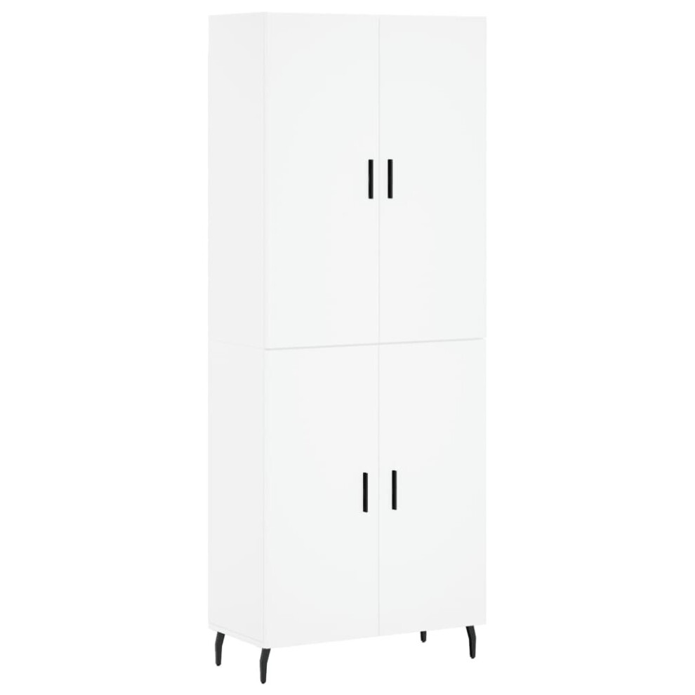 Vidaxl (White, 2 Doors) Highboard Sideboard Storage Cabinet Side Cabinet White Engineered Wood