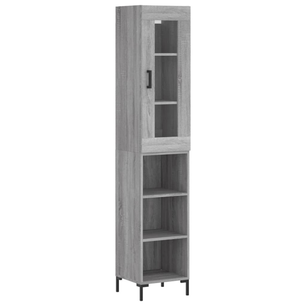 (grey sonoma, 3 shelves) vidaXL Highboard Sideboard Tall Storage Cabinet Side Cabinet Engineered Wood