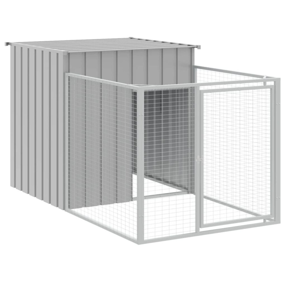 (light grey, 110 x 201 x 110 cm) vidaXL Dog House Dog Kennel with Run Dog Cage Anthracite Galvanised Steel