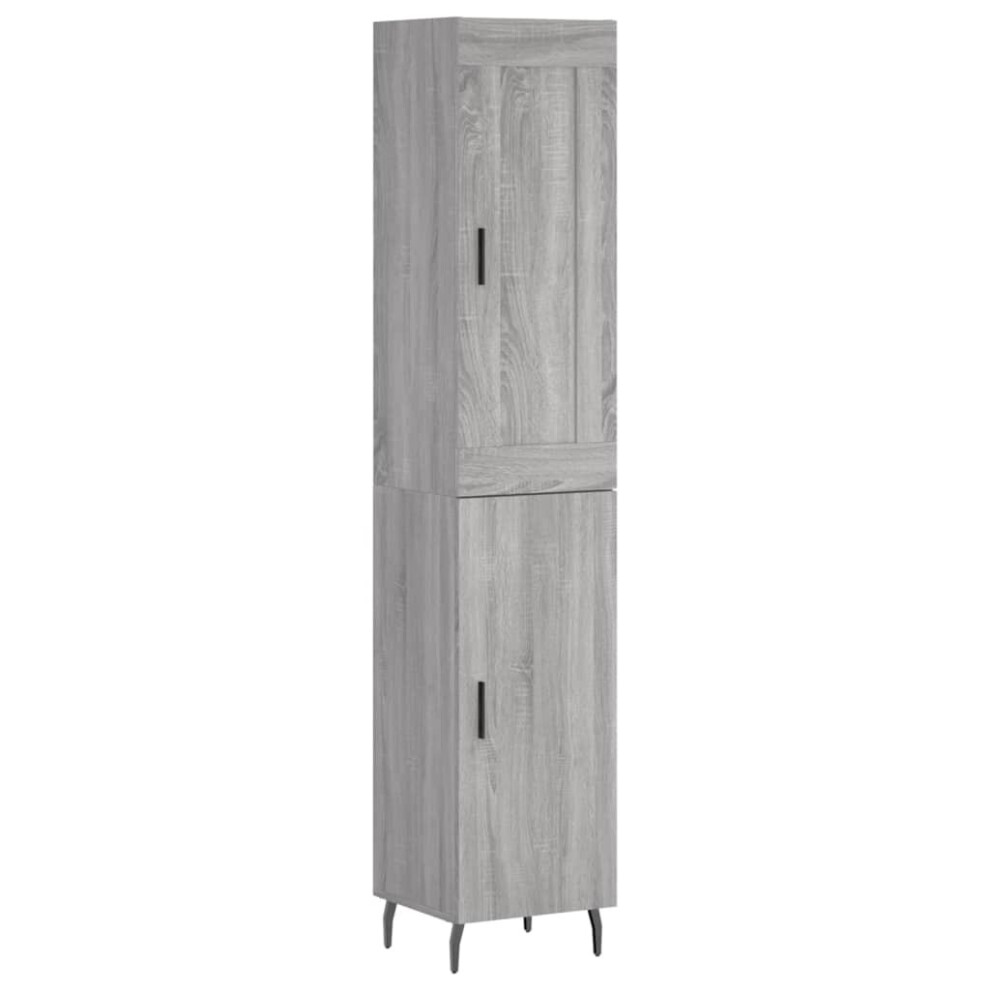 (grey sonoma, 1 door) vidaXL Highboard Sideboard Tall Storage Cabinet Side Cabinet Engineered Wood