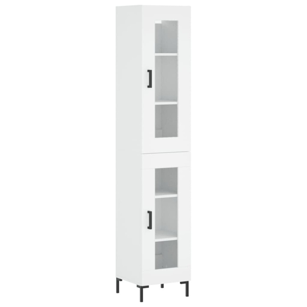 (white, 1 glass door) vidaXL Highboard Sideboard Tall Storage Cabinet Side Cabinet Engineered Wood