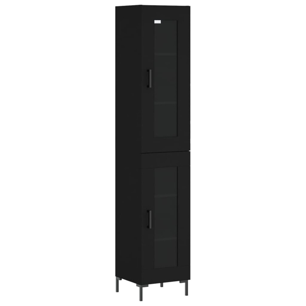 (black, 1 glass door) vidaXL Highboard Sideboard Tall Storage Cabinet Side Cabinet Engineered Wood