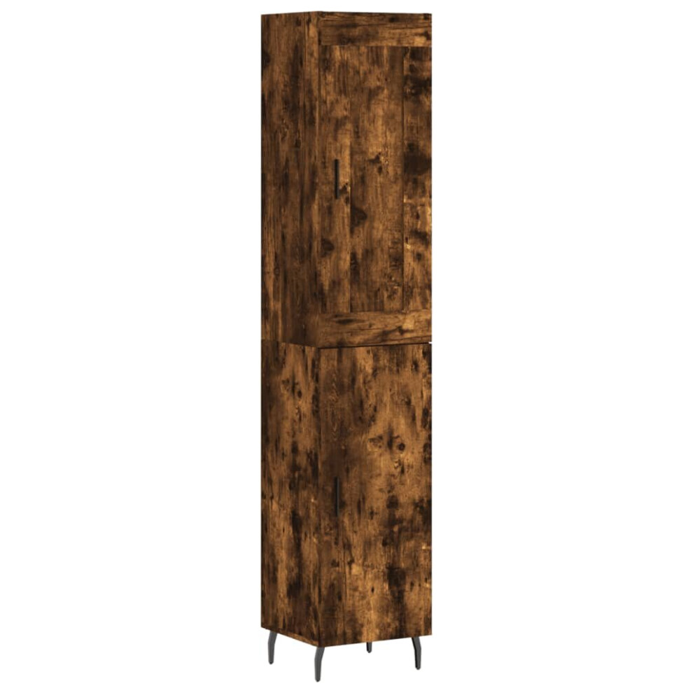 Vidaxl (Smoked Oak, 1 Door) Highboard Sideboard Tall Storage Cabinet Side Cabinet Engineered Wood