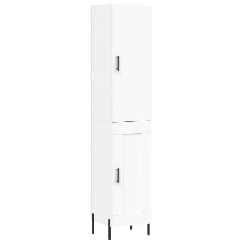 (white, 1 wood door) vidaXL Highboard Sideboard Tall Storage Cabinet Side Cabinet Engineered Wood