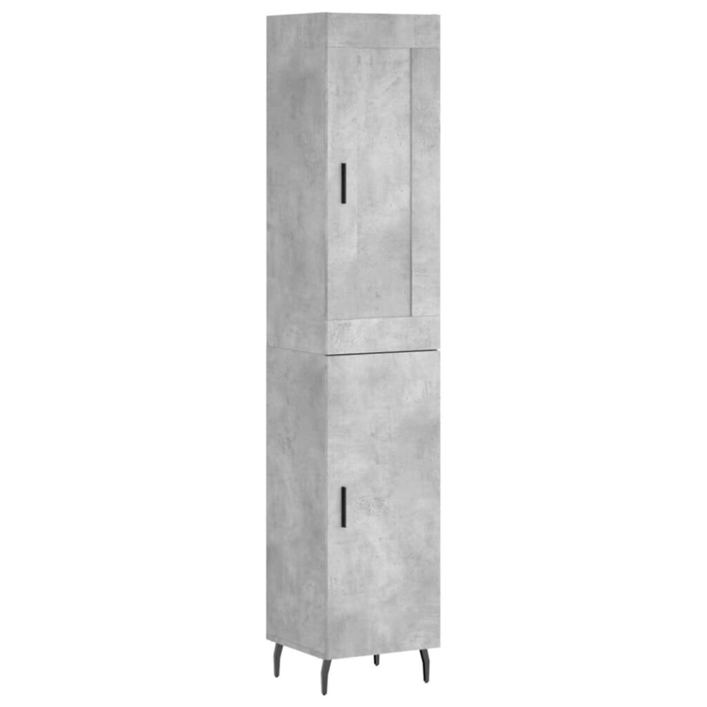 Vidaxl (Concrete Grey, 1 Door) Highboard Sideboard Tall Storage Cabinet Side Cabinet Engineered Wood