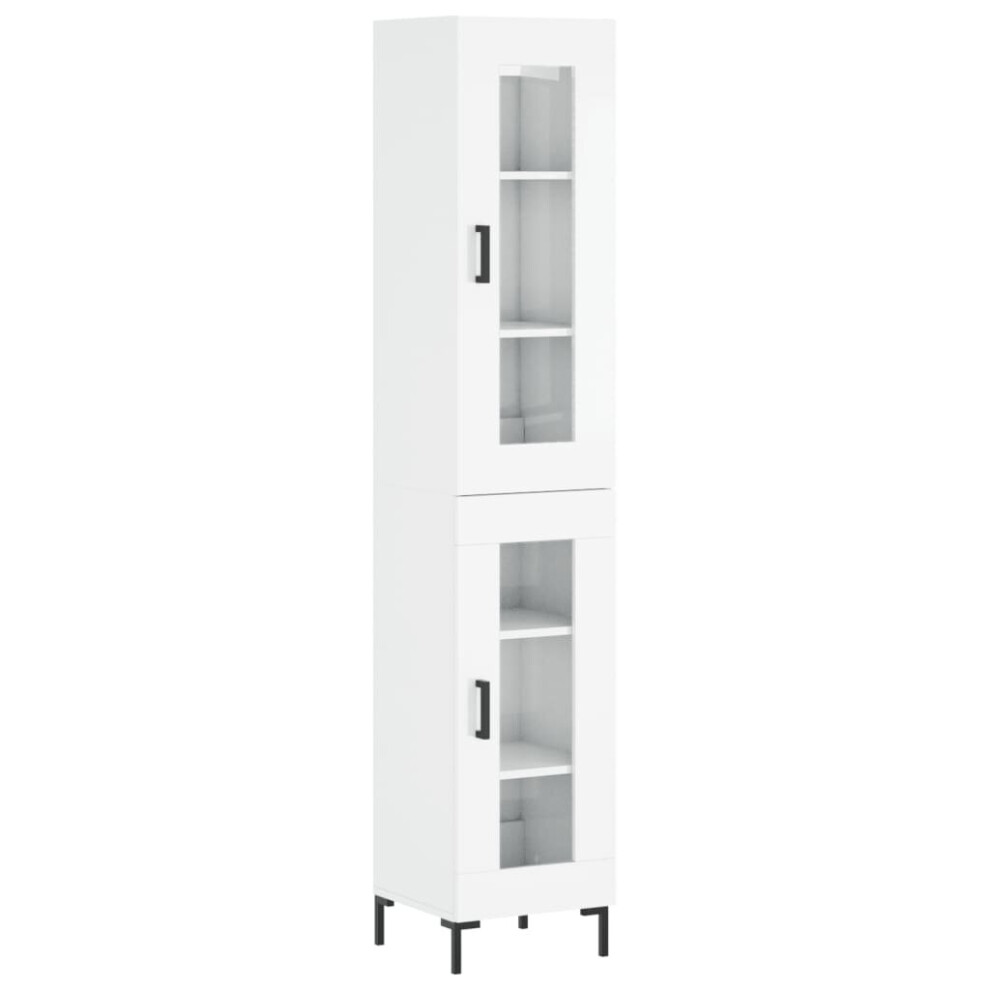 (high gloss white, 1 glass door) vidaXL Highboard Sideboard Tall Storage Cabinet Side Cabinet Engineered Wood