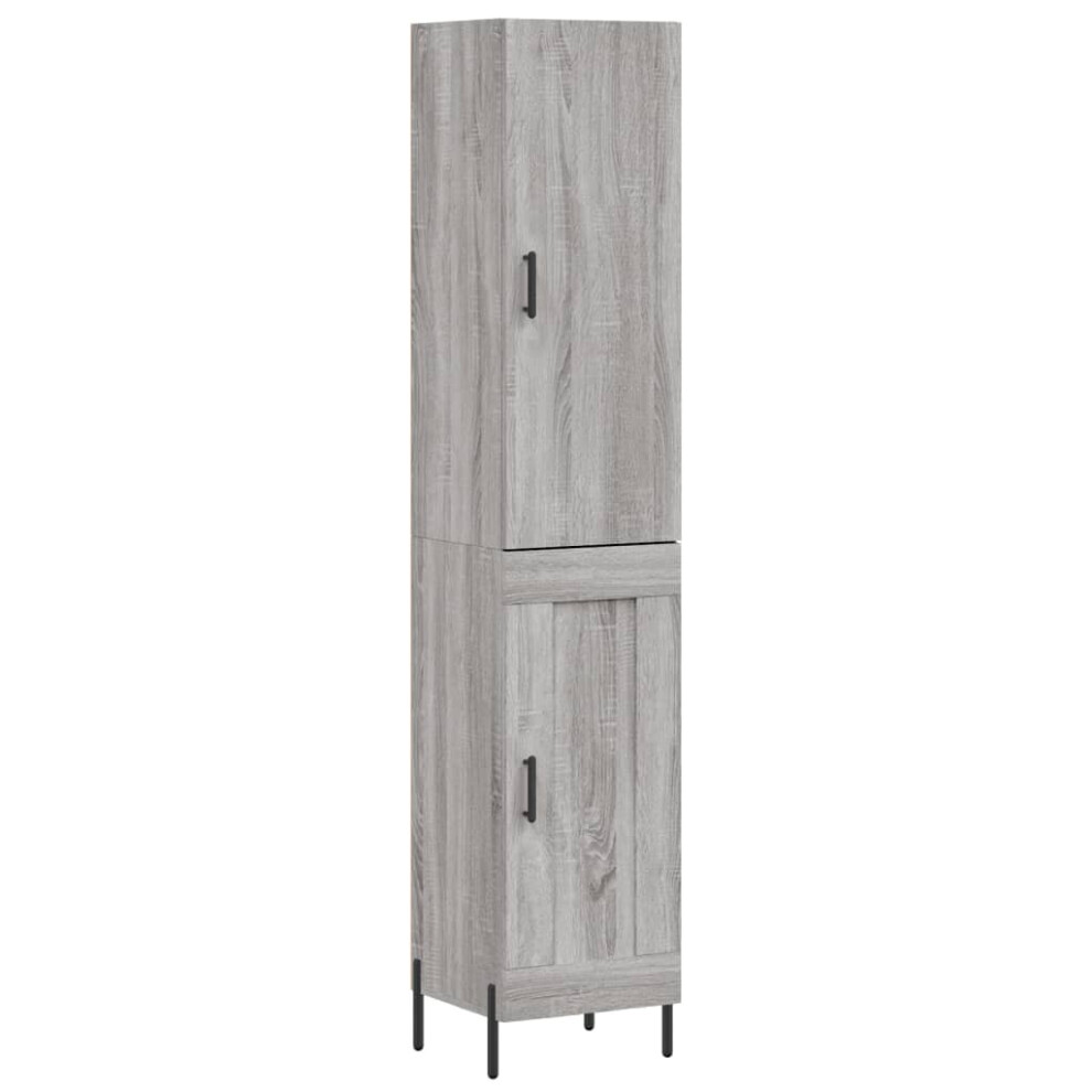 Vidaxl (Grey Sonoma, 1 Wood Door) Highboard Sideboard Tall Storage Cabinet Side Cabinet Engineered Wood