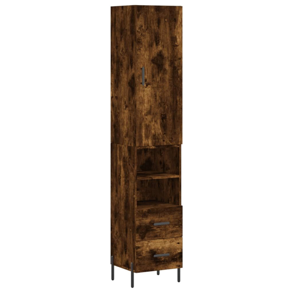 (smoked oak, 2 drawers 2 shelves) vidaXL Highboard Sideboard Tall Storage Cabinet Side Cabinet Engineered Wood