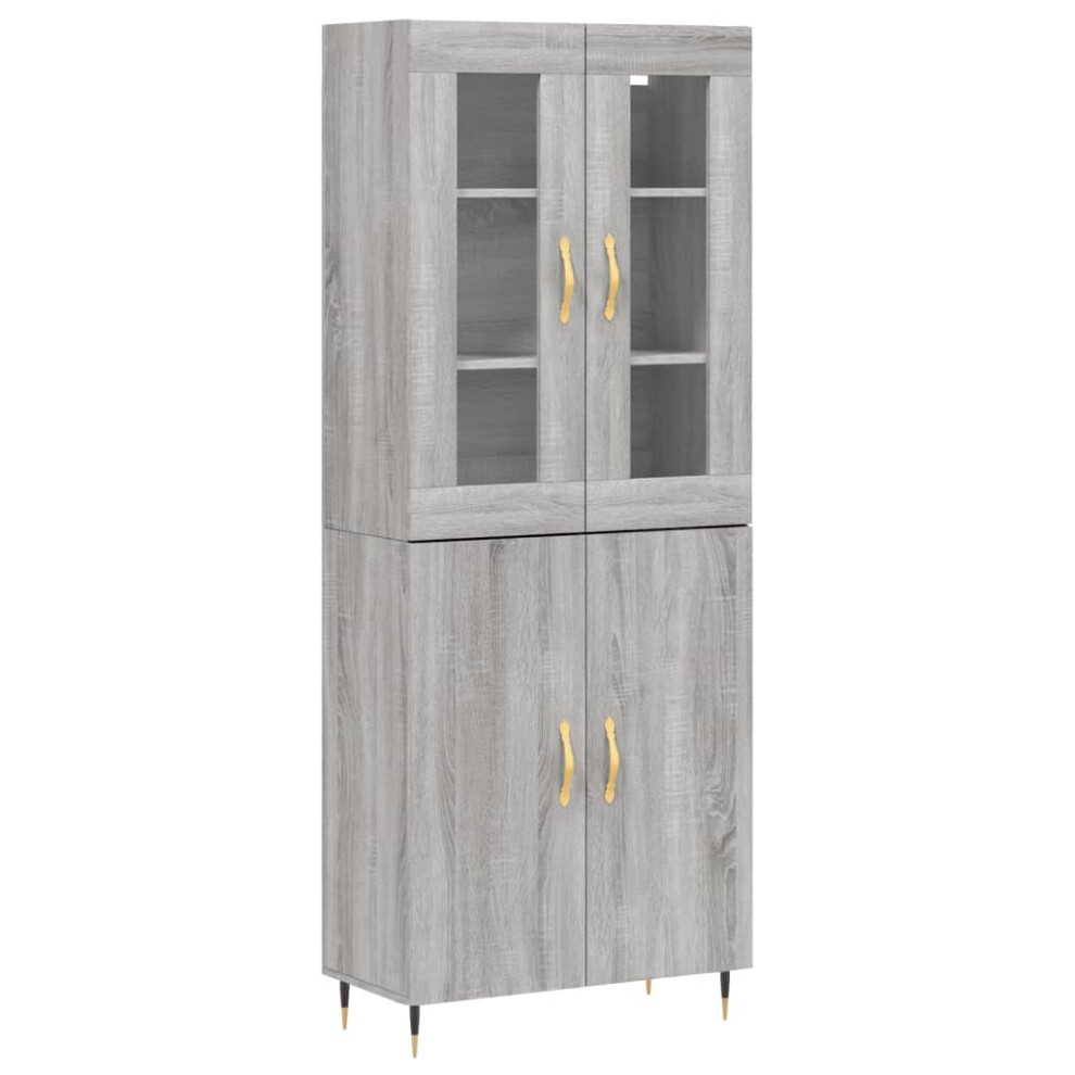 (grey sonoma, 2 doors) vidaXL Highboard Sideboard Tall Storage Cabinet Side Cabinet Engineered Wood