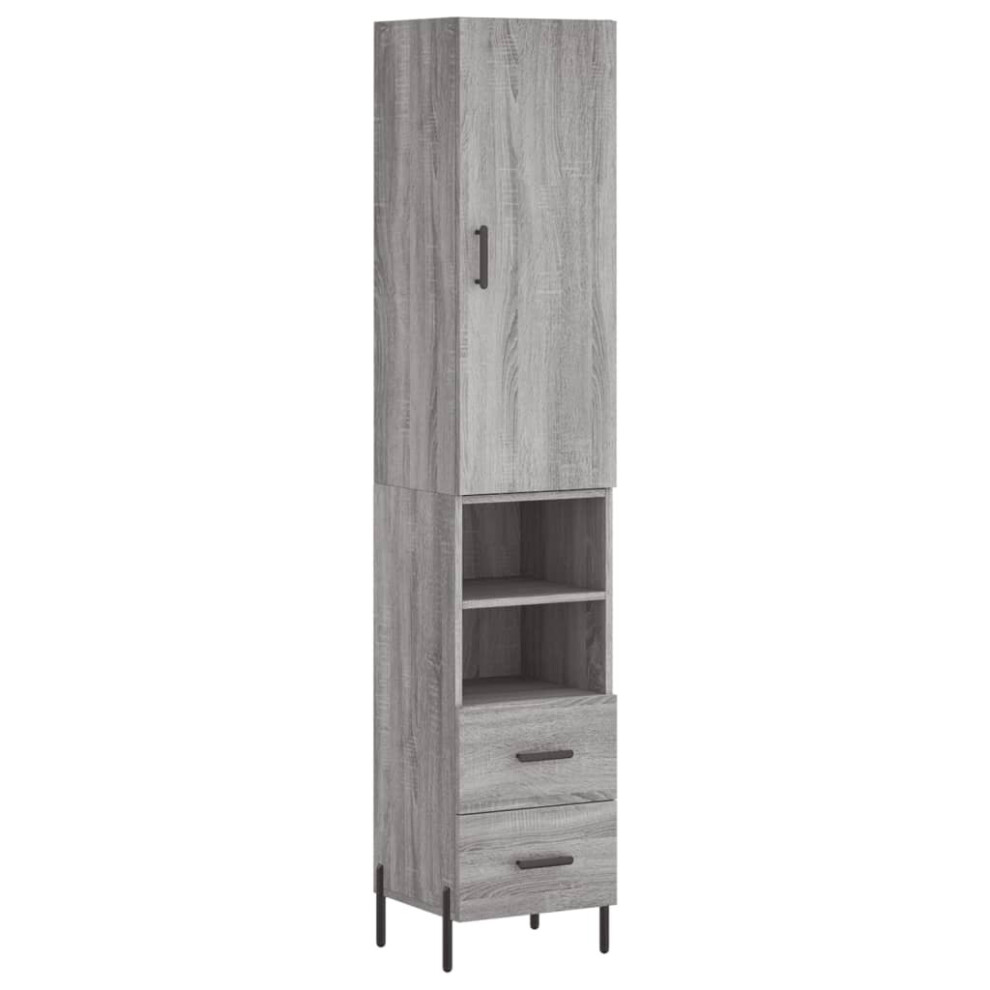 (grey sonoma, 2 drawers 2 shelves) vidaXL Highboard Sideboard Tall Storage Cabinet Side Cabinet Engineered Wood