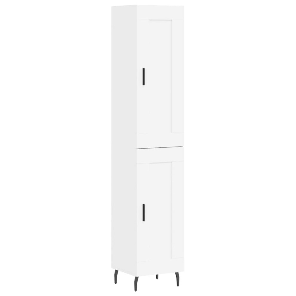 (white, 1 wood door) vidaXL Highboard Sideboard Tall Storage Cabinet Side Cabinet Engineered Wood