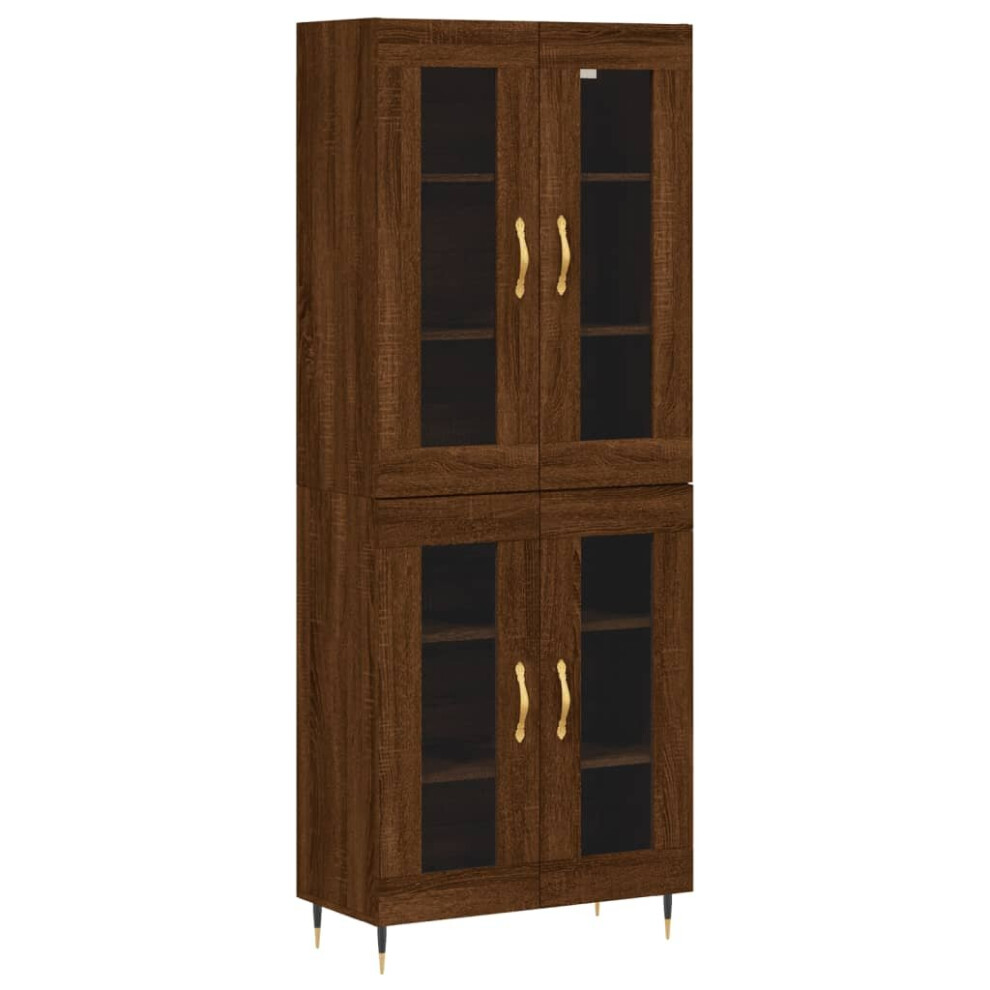 (brown oak, 3 drawers) vidaXL Highboard Sideboard Tall Storage Cabinet Side Cabinet Engineered Wood