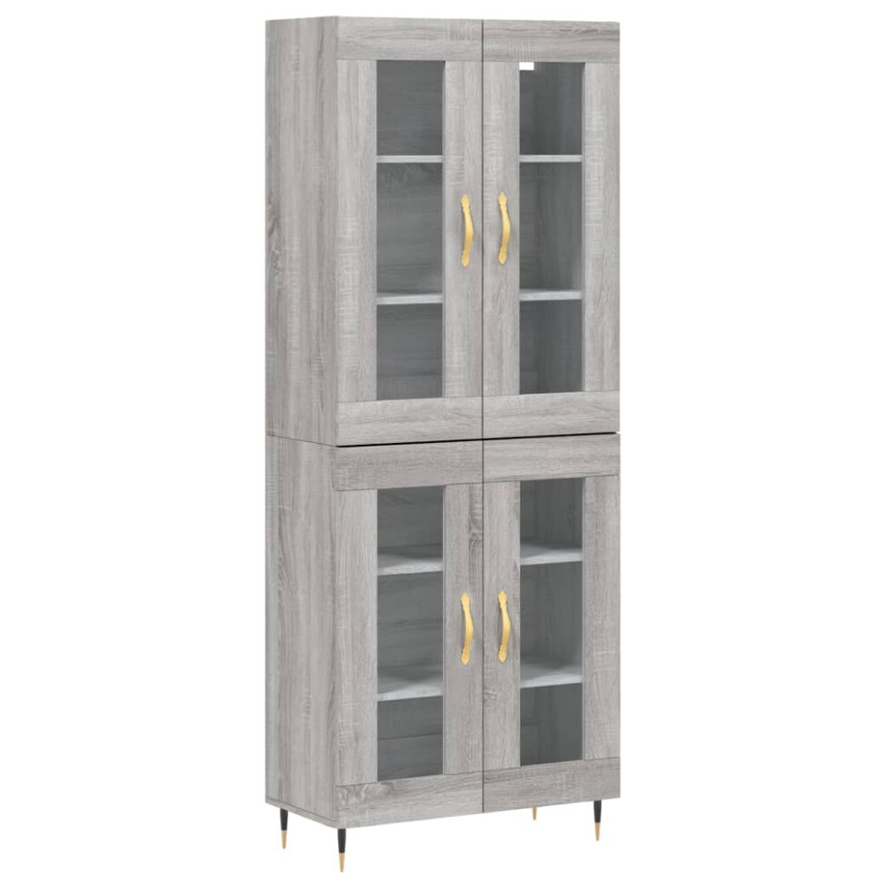 (grey sonoma, 3 drawers) vidaXL Highboard Sideboard Tall Storage Cabinet Side Cabinet Engineered Wood