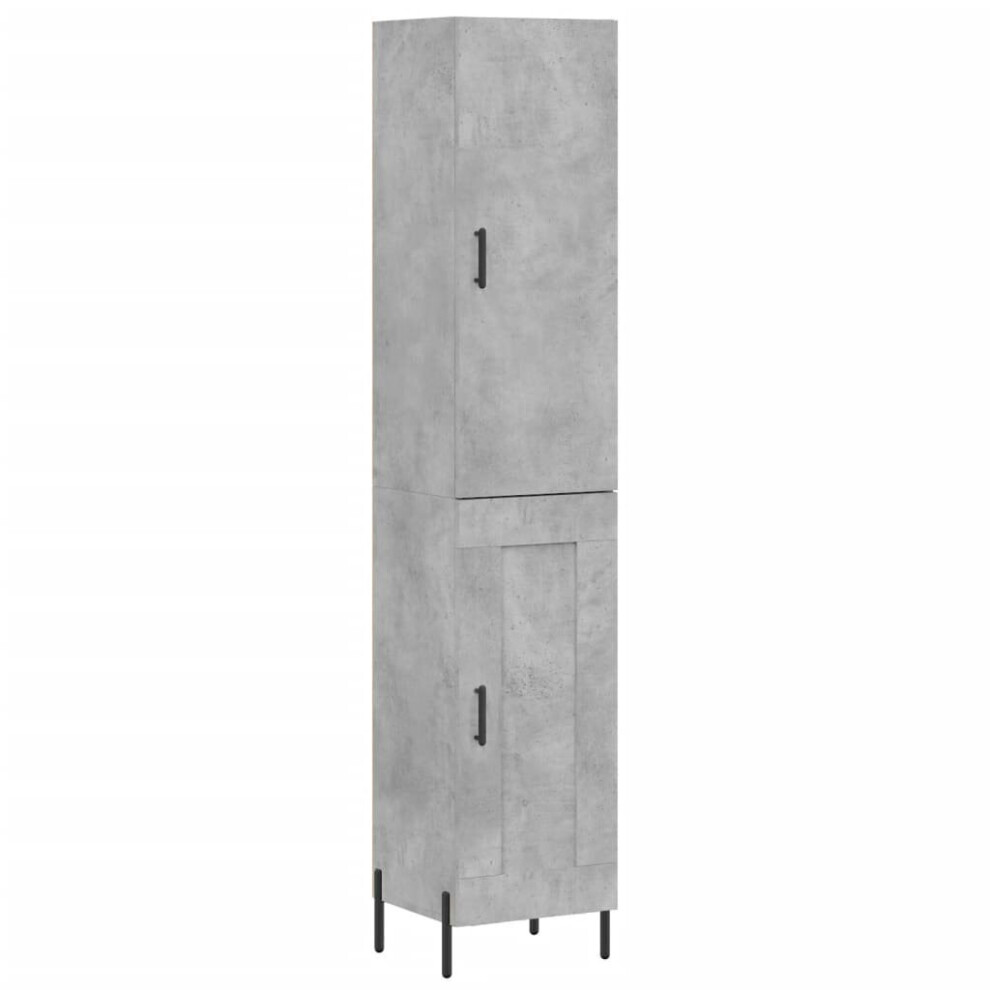 Vidaxl (Concrete Grey, 1 Wood Door) Highboard Sideboard Tall Storage Cabinet Side Cabinet Engineered Wood