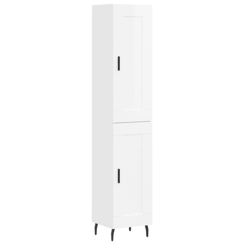 (high gloss white, 1 wood door) vidaXL Highboard Sideboard Tall Storage Cabinet Side Cabinet Engineered Wood