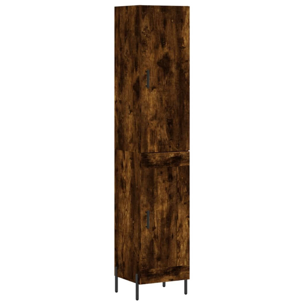 (smoked oak, 1 wood door) vidaXL Highboard Sideboard Tall Storage Cabinet Side Cabinet Engineered Wood