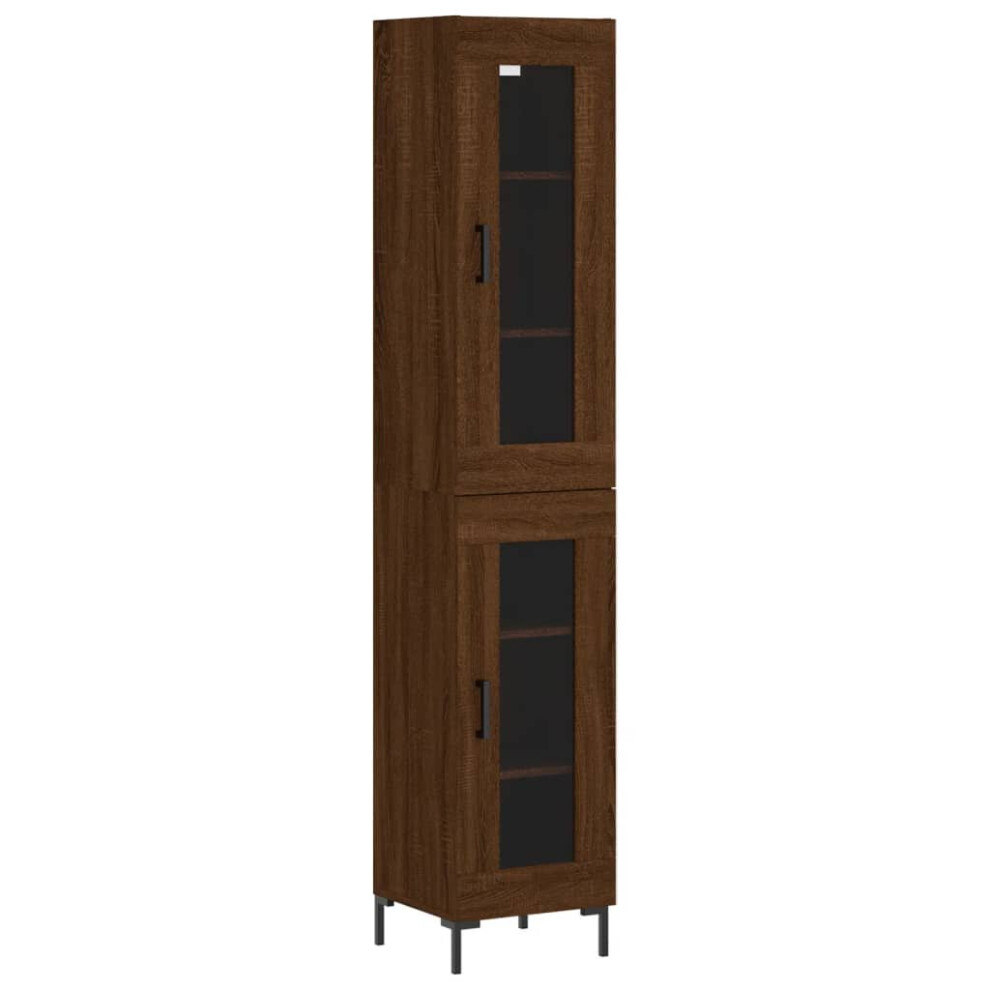 (brown oak, 1 glass door) vidaXL Highboard Sideboard Tall Storage Cabinet Side Cabinet Engineered Wood