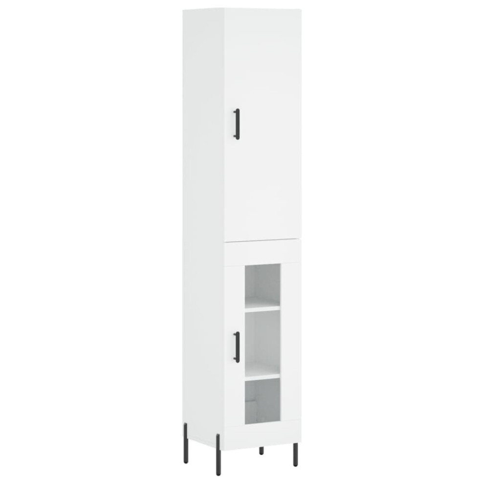 (white, 1 glass door) vidaXL Highboard Sideboard Tall Storage Cabinet Side Cabinet Engineered Wood