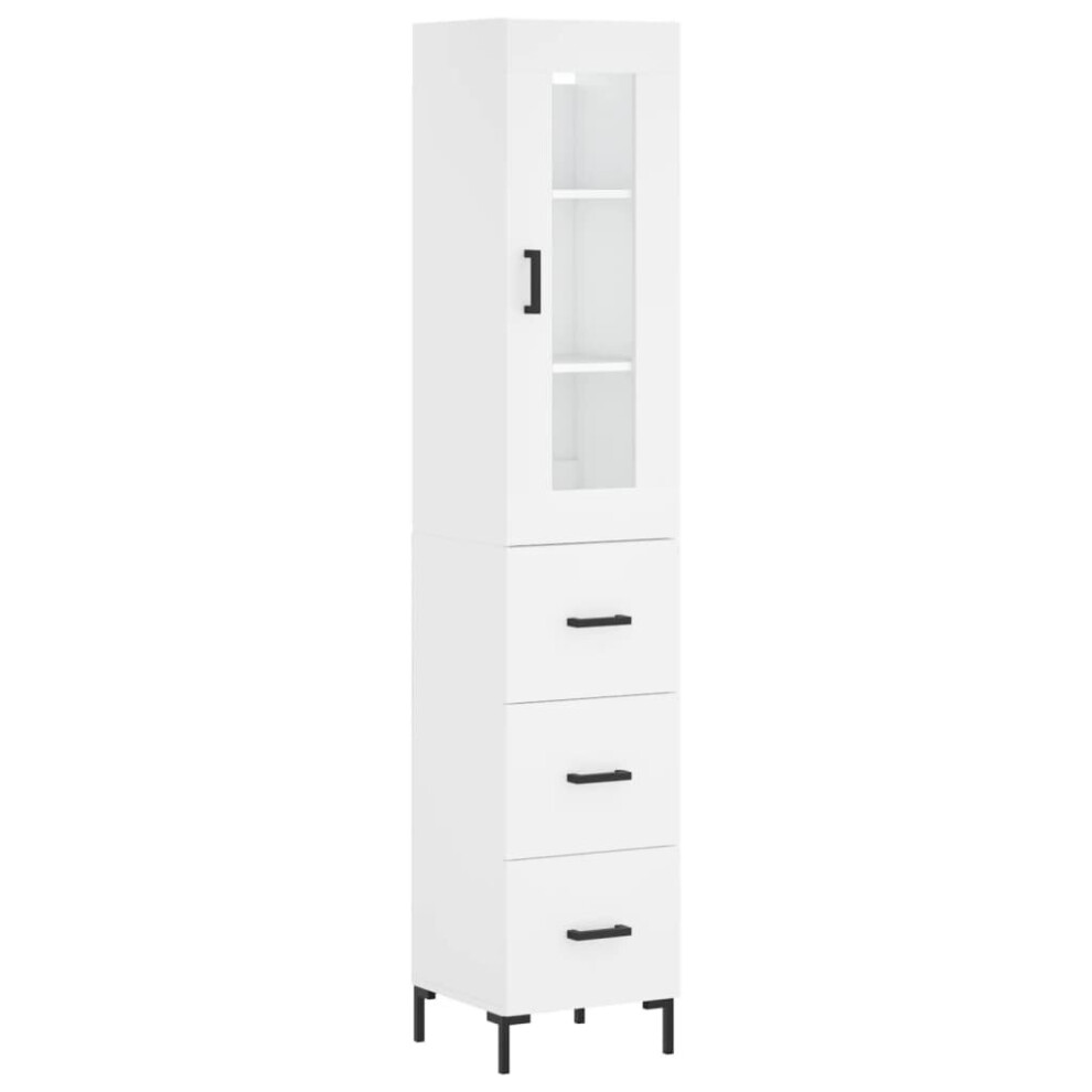 (white, 3 drawers) vidaXL Highboard Sideboard Tall Storage Cabinet Side Cabinet Engineered Wood