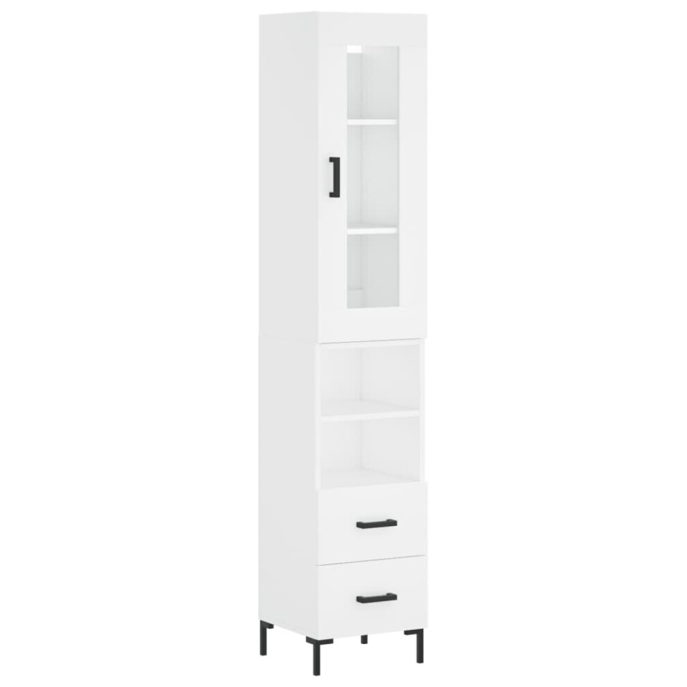 (white, 2 drawers 2 shelves) vidaXL Highboard Sideboard Tall Storage Cabinet Side Cabinet Engineered Wood