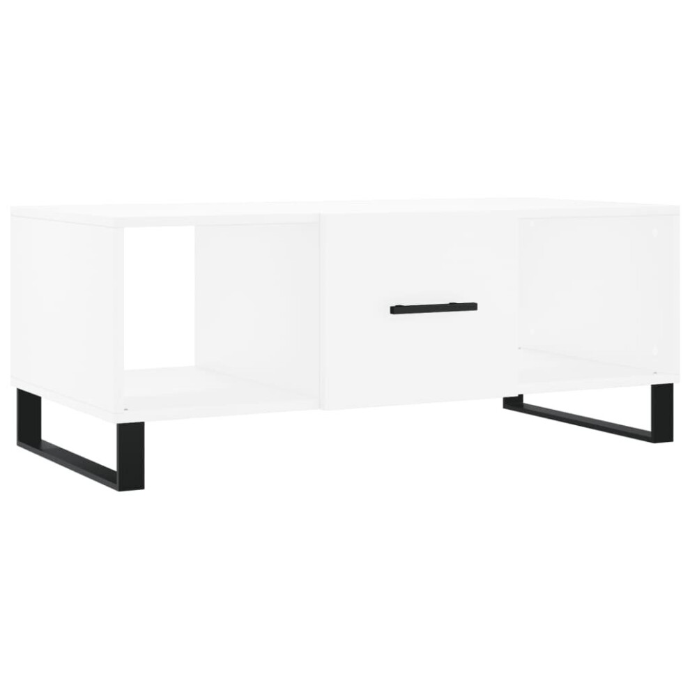 vidaXL Coffee Table Side Table Sofa Table with Storage White Engineered Wood