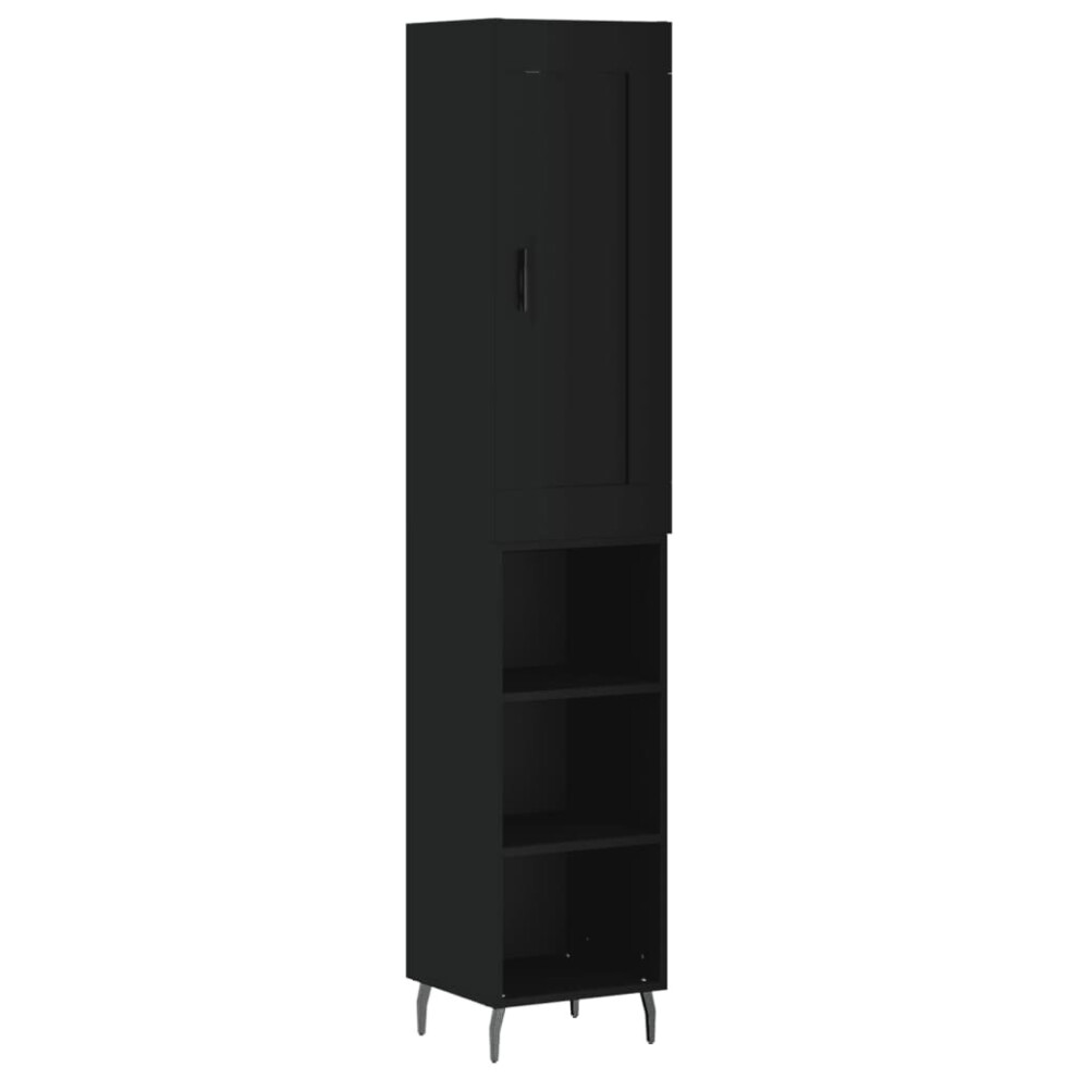 (black, 3 shelves) vidaXL Highboard Sideboard Tall Storage Cabinet Side Cabinet Engineered Wood