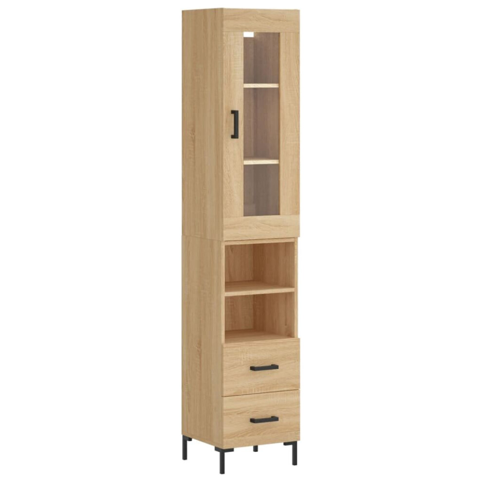 (sonoma oak, 2 drawers 2 shelves) vidaXL Highboard Sideboard Tall Storage Cabinet Side Cabinet Engineered Wood