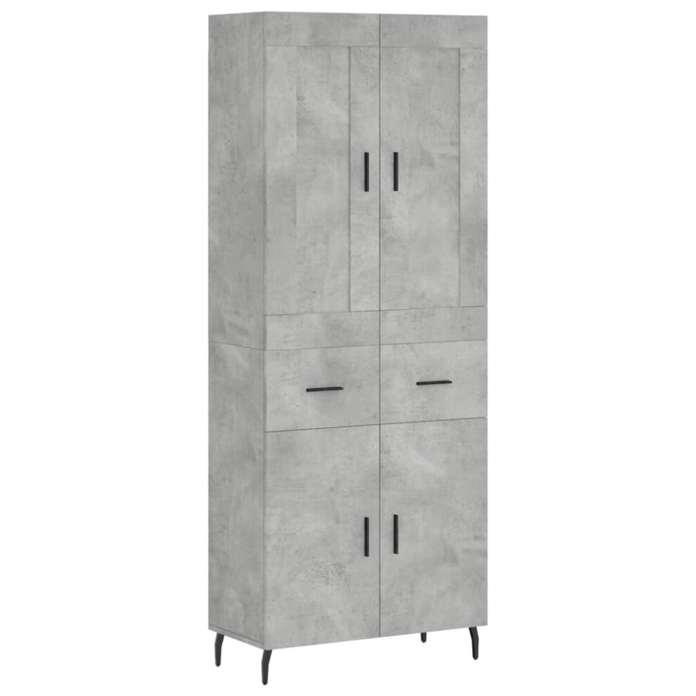 vidaXL Highboard Sideboard Cupboard Side Cabinet Concrete Grey Engineered Wood-image-OPC-PCFHZZY-NEW