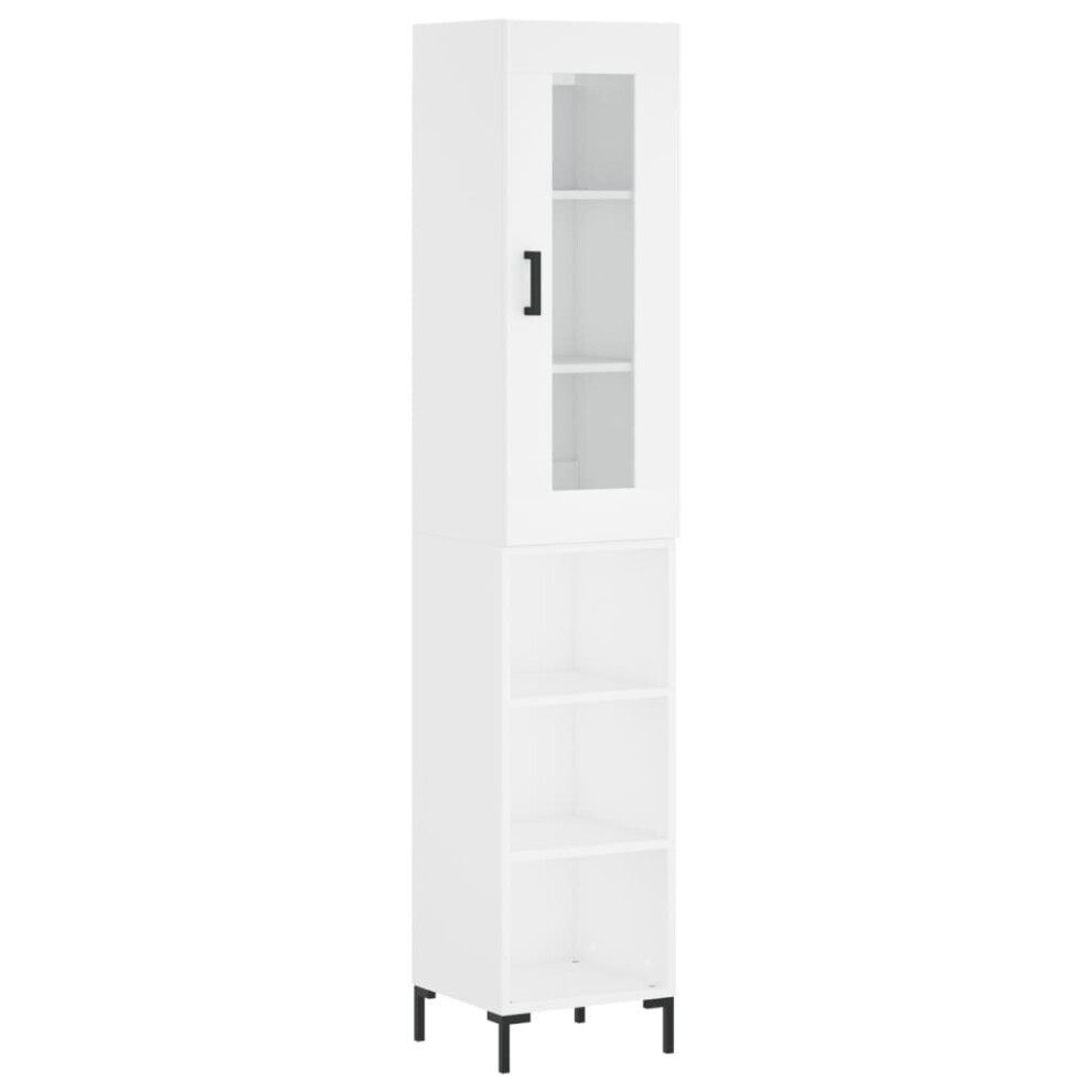 (white, 3 shelves) vidaXL Highboard Sideboard Tall Storage Cabinet Side Cabinet Engineered Wood