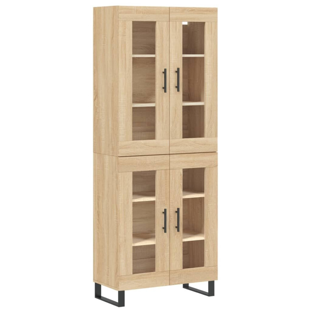 Vidaxl Highboard Sideboard Cupboard Storage Cabinet Sonoma Oak Engineered Wood