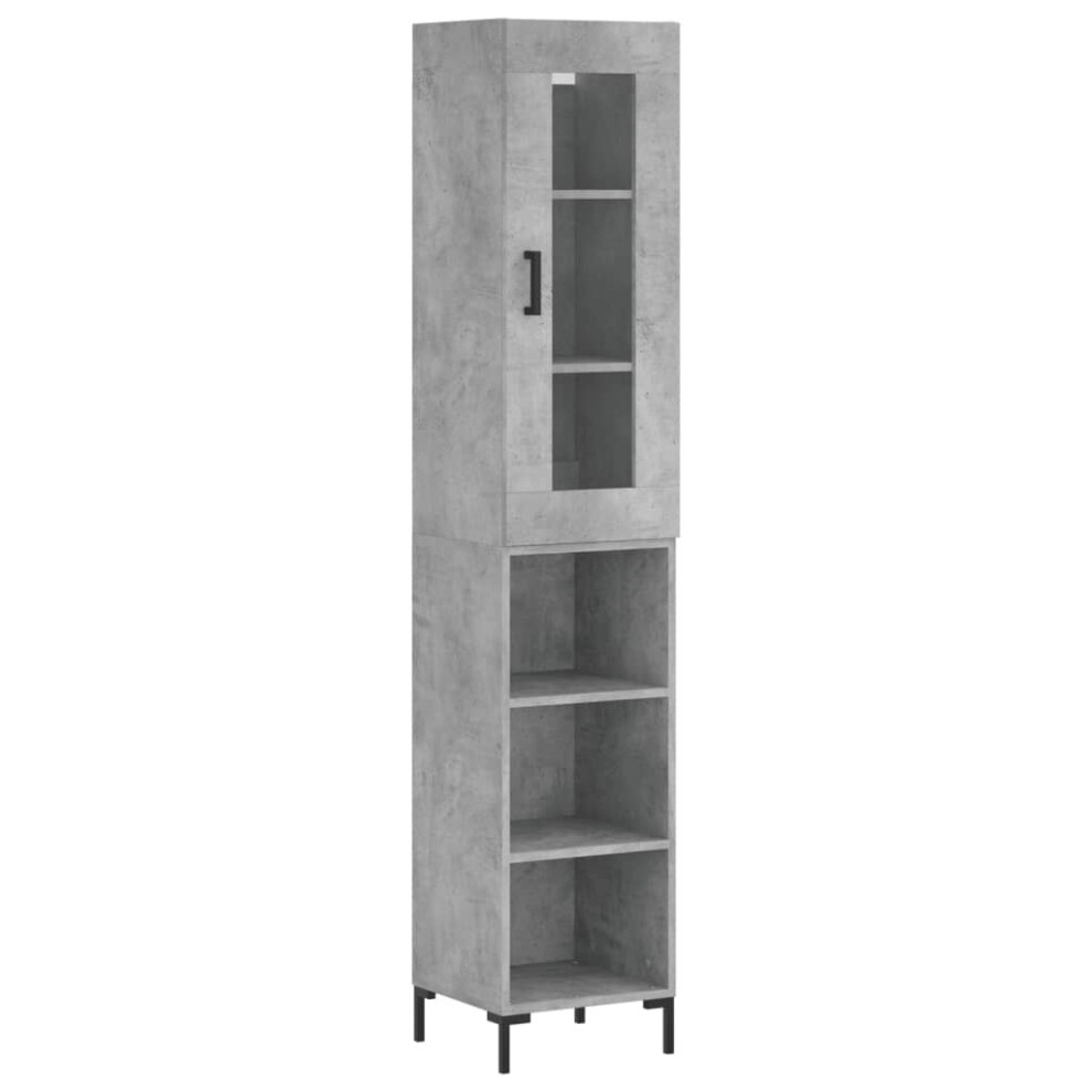 (concrete grey, 3 shelves) vidaXL Highboard Sideboard Tall Storage Cabinet Side Cabinet Engineered Wood