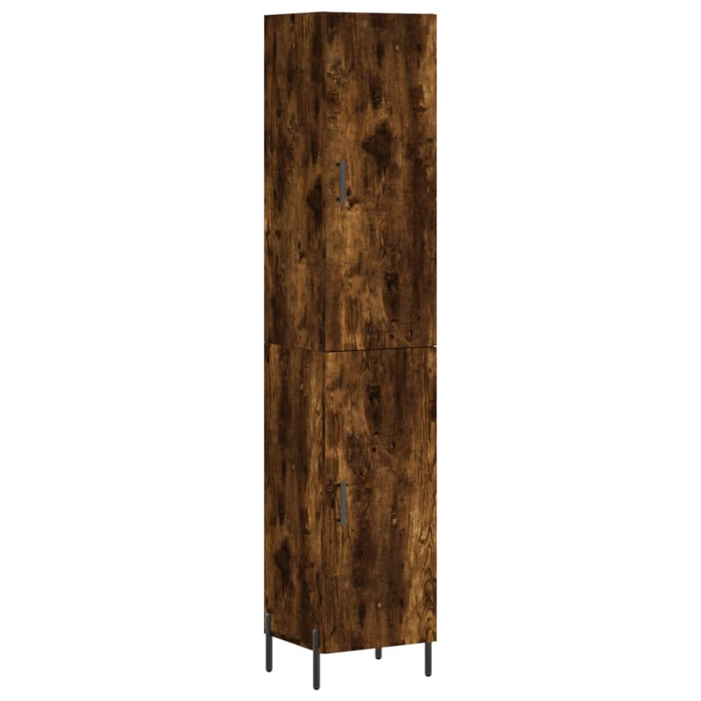 (smoked oak, 1 door) vidaXL Highboard Sideboard Tall Storage Cabinet Side Cabinet Engineered Wood