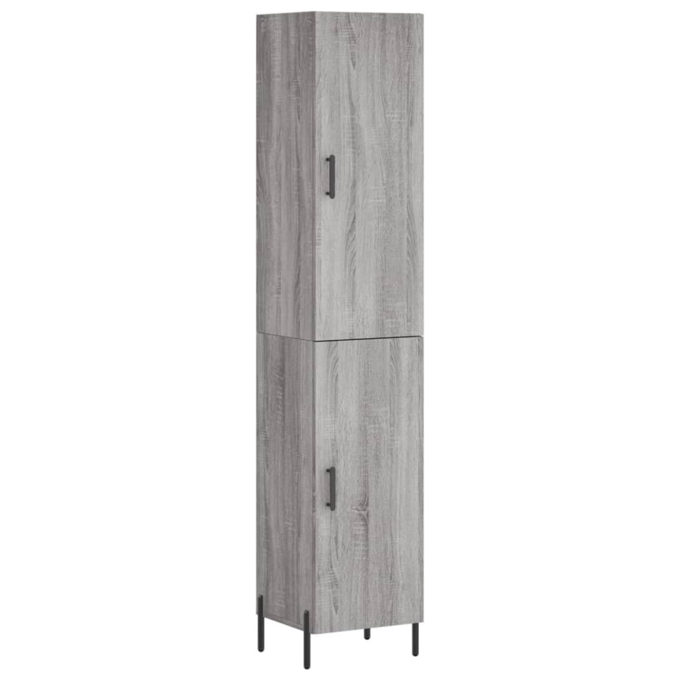 Vidaxl (Grey Sonoma, 1 Door) Highboard Sideboard Tall Storage Cabinet Side Cabinet Engineered Wood