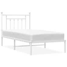 (white, 80 x 200 cm/with headboard) vidaXL Metal Bed Frame Bedroom Bed Base Bedstead Metal Matress Foundation