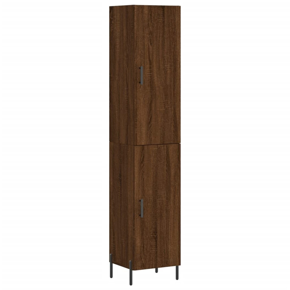 (brown oak, 1 door) vidaXL Highboard Sideboard Tall Storage Cabinet Side Cabinet Engineered Wood