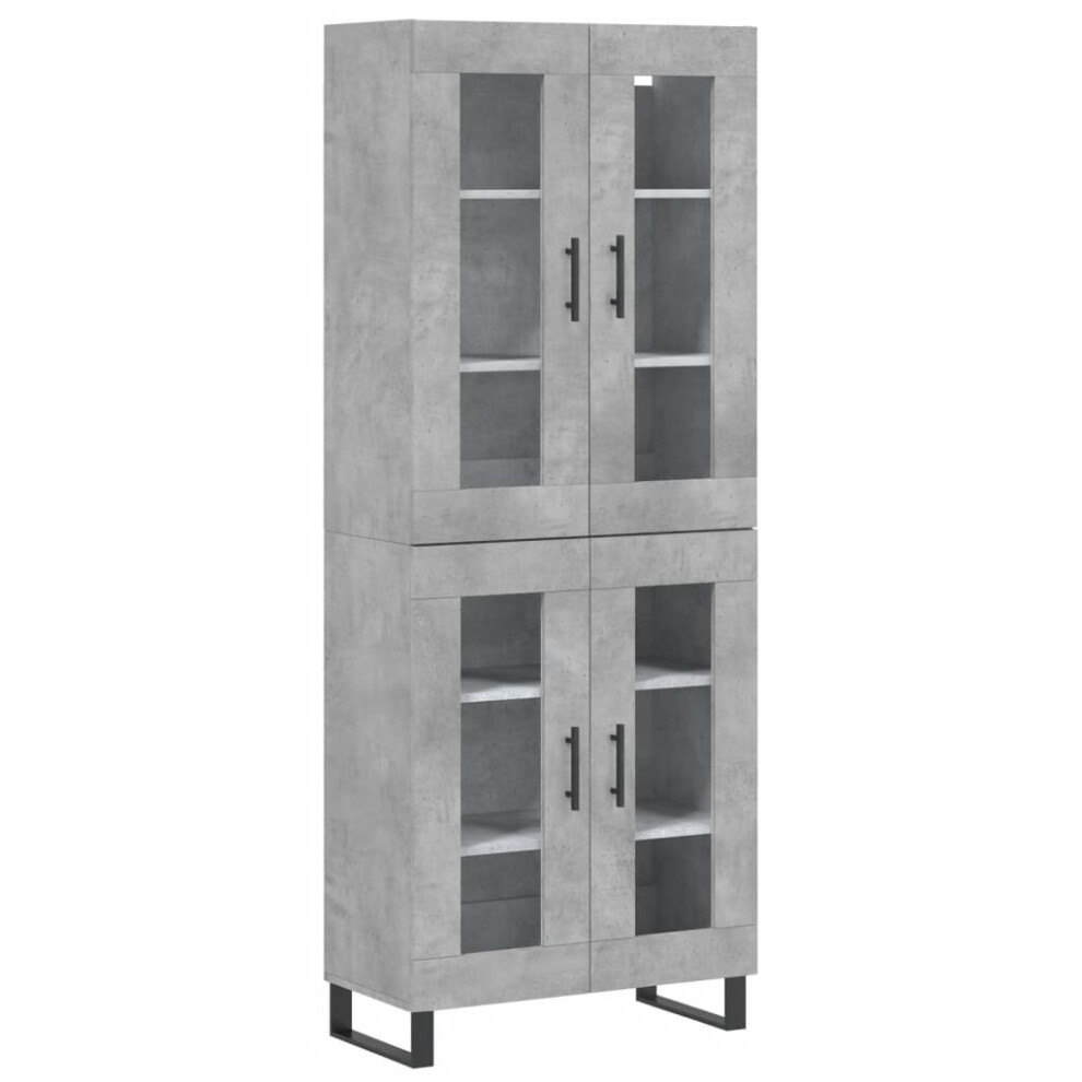 vidaXL Highboard Sideboard Cupboard Side Cabinet Concrete Grey Engineered Wood